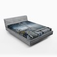 thumbnail image 1 of Ambesonne Gothic Fitted Sheet, Fictional Mythic Stones, Queen Size, Grey, 1 of 3