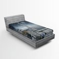 thumbnail image 1 of Ambesonne Gothic Fitted Sheet, Fictional Mythic Stones, Twin Size, Grey, 1 of 3