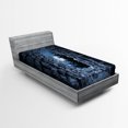 thumbnail image 1 of Ambesonne Gothic Fitted Sheet, Full Moon Dark Cave, Twin Size, Blue Grey, 1 of 2