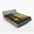 thumbnail image 1 of Ambesonne Gothic Fitted Sheet, Medieval Library Cat, Full Size, Taupe, 1 of 3