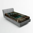 thumbnail image 1 of Ambesonne Gothic Fitted Sheet, Old Gateway to Forest, Twin Size, Grey Teal, 1 of 2