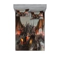 thumbnail image 1 of Ambesonne Gothic Fitted Sheet & Pillow Sham Set, Dragon Monster, Queen, Brown Grey, 1 of 2