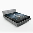 thumbnail image 1 of Ambesonne Gothic Fitted Sheet, Roman Style Stone Altar, Queen Size, Blue Grey, 1 of 2