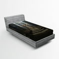 thumbnail image 1 of Ambesonne Gothic Fitted Sheet, Secret Forest, Twin XL Size, Dark Taupe and Dusk, 1 of 3