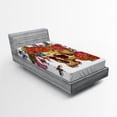 thumbnail image 1 of Ambesonne Gothic Fitted Sheet, Skull Flowers Bees, Twin XL Size, Multicolor, 1 of 2