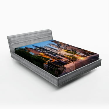 Ambesonne Gothic Fitted Sheet, York Minster View, Full Size, Multicolor
