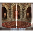 thumbnail image 1 of Ambesonne Gothic Curtains 2 Panel Set, King Vintage, 108" x 84", Burgundy Grey, 1 of 2