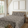 thumbnail image 1 of Ambesonne Gothic Modern Fitted & Flat Sheet with Sham 3 Pcs Set, Simple Skull Pattern, Twin XL, Pastel Purple Amber, 1 of 5