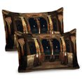 thumbnail image 1 of Ambesonne Gothic Pillow Sham 2 Pack, Hall Pillars, 36"x20", Ivory Brown Black, 1 of 3