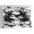 thumbnail image 1 of Ambesonne Gothic Pillow Sham, Dark Horror Scary Skull, 26" X 20", Black and White, 1 of 2