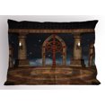 thumbnail image 1 of Ambesonne Gothic Pillow Sham, Fantasy Building in the Sky, 26" X 20", Dark Grey Brown, 1 of 2