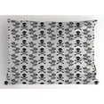 thumbnail image 1 of Ambesonne Gothic Pillow Sham, Lace Style Roses Skulls, 36" X 20", Black White, 1 of 2