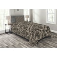 thumbnail image 1 of Ambesonne Gothic Quilted Bedspread Set 2 Pcs, Flowers Butterflies Lace, Twin Size, Tan Black, 1 of 3
