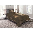 thumbnail image 1 of Ambesonne Gothic Quilted Bedspread Set 2 Pcs, Medieval Library Cat, Twin Size, Taupe, 1 of 3