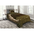 thumbnail image 1 of Ambesonne Gothic Quilted Bedspread Set 2 Pcs, Retro Arch in Garden, Twin Size, Green Beige, 1 of 3