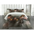 thumbnail image 1 of Ambesonne Gothic Quilted Bedspread Set 3 Pcs, Dragon Monster, Queen Size, Brown Grey, 1 of 5