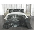 thumbnail image 1 of Ambesonne Gothic Quilted Bedspread Set 3 Pcs, Moon View in Scary Dark, Queen Size, Blue Grey, 1 of 5