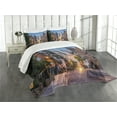 thumbnail image 1 of Ambesonne Gothic Quilted Bedspread Set 3 Pcs, York Minster View, Queen Size, Multicolor, 1 of 5
