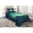 thumbnail image 1 of Ambesonne Gothic Quilted Coverlet 2 Pcs, Spooky Valley in Woods, Twin Size, Navy Green, 1 of 2