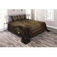 thumbnail image 1 of Ambesonne Gothic Quilted Coverlet 3 Pcs, Fantasy Spooky Skull, Queen Size, Brown, 1 of 2
