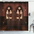 thumbnail image 1 of Ambesonne Gothic Shower Curtain, Buildings Tradition, 69"Wx75"L, Brown, 1 of 5