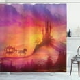 thumbnail image 1 of Ambesonne Gothic Shower Curtain, Medieval Castle Kingdom, 69"Wx84"L, Orange Purple, 1 of 5