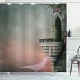 thumbnail image 1 of Ambesonne Gothic Shower Curtain, Old Medieval Tower Rose, 69"Wx70"L, Pink Grey, 1 of 5