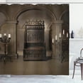 thumbnail image 1 of Ambesonne Gothic Shower Curtain, Renaissance Castle King, 69"Wx75"L, Beige Brown, 1 of 5