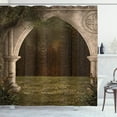 thumbnail image 1 of Ambesonne Gothic Shower Curtain, Retro Arch in Garden, 69"Wx75"L, Green Beige, 1 of 3