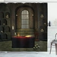 thumbnail image 1 of Ambesonne Gothic Shower Curtain, Room Skulls, 69"Wx70"L, Red Brown, 1 of 5