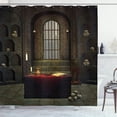 thumbnail image 1 of Ambesonne Gothic Shower Curtain, Room Skulls, 69"Wx84"L, Red Brown, 1 of 5