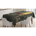 thumbnail image 1 of Ambesonne Gothic Tablecloth Rectangular Table Cover, Altar Design, 60"x84", Reseda Green Mustard, 1 of 4