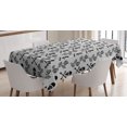 thumbnail image 1 of Ambesonne Gothic Tablecloth Rectangular Table Cover, Lace Style Roses Skulls, 60"x90", Black White, 1 of 4