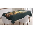 thumbnail image 1 of Ambesonne Gothic Tablecloth Rectangular Table Cover, Skull Fractal Effects, 60"x84", Pale Caramel Dark Grey, 1 of 4