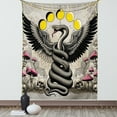 thumbnail image 1 of Ambesonne Gothic Tapestry Wall Hanging, Dark Dream Wingy Snake Skull, 60"x80", Mustard Pink and Grey Yellow, 1 of 3