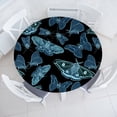 thumbnail image 1 of Ambesonne Gothic Themed Fitted Round Tablecloth, Occult Moth Pattern, 36"- 40" Diameter, Pale Blue Charcoal Grey, 1 of 5