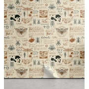 Ambesonne, Gothic Themed Peel & Stick Wallpaper for Home, Spooky Moth Cockroach, 13"x100", Pale Caramel Cream