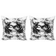 thumbnail image 1 of Ambesonne Gothic Throw Pillow Cover 2 Pack, Dark Horror Scary Skull, 18", Black and White, 1 of 2