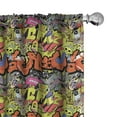 thumbnail image 1 of Ambesonne Graffiti Curtains, Hip Hop Culture Design, Pair of 28"x84", Multicolor, 1 of 5