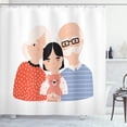 thumbnail image 1 of Ambesonne Grandma Shower Curtain, Grandparents Hug Cartoon, 69"Wx84"L, Peach and Multicolor, 1 of 1