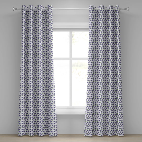 Ambesonne Grape Grommet Curtain, Fruit Yummy Design, 50" x 84", Purple Green