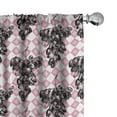 thumbnail image 1 of Ambesonne Grapes 4-Panel Curtains, Sketchy Fruit on Squares, 56"x84", Pink Grey, 1 of 4