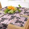 thumbnail image 1 of Ambesonne Grapes Table Runner & Placemats, Sketchy Fruit on Squares, Placemat 4 pcs + Runner 16"x90", Pink Grey, 1 of 2