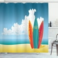 thumbnail image 1 of Ambesonne Graphic Beach Shower Curtain, Surfboards on Coast, 69"Wx84"L, Multicolor, 1 of 3