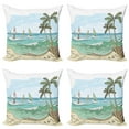 thumbnail image 1 of Ambesonne Graphic Beach Throw Pillow Cover 4 Pack, Windsurfing Sketch, 24", Multicolor, 1 of 2