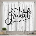 thumbnail image 1 of Ambesonne Gratitude Kitchen Curtains, Grateful Calligraphy Art, 55"x24", White and Charcoal Grey, 1 of 3