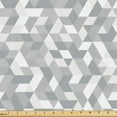 thumbnail image 1 of Ambesonne Gray Fabric by the Yard Upholstery, Triangles Pattern Fashion Art, 3 Yards, Pale Eggshell White, 1 of 5