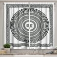 thumbnail image 1 of Ambesonne Greek Kitchen Curtains, Antique Frame Set Designed, 55"x39", White and Black, 1 of 3