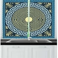 thumbnail image 1 of Ambesonne Greek Kitchen Curtains, Labyrinth Yellow and Blue, 55"x45", Pale Yellow and Blue, 1 of 1