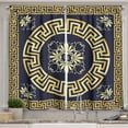 thumbnail image 1 of Ambesonne Greek Kitchen Curtains, Retro Spring Meander Form, 55"x39", Dark Blue and Yellow, 1 of 2